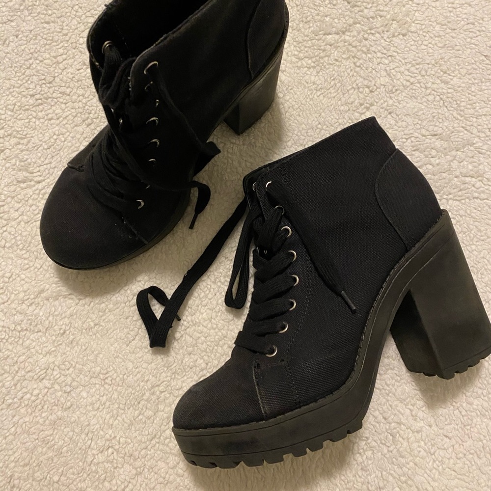 Black Lace Up Booties